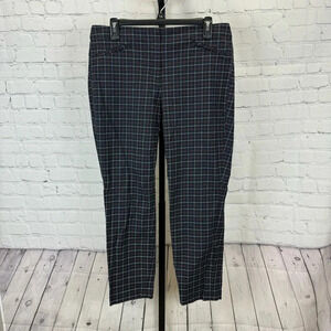 J. Jill Navy, Red and White Plaid Pants Size 10